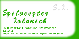 szilveszter kolonich business card